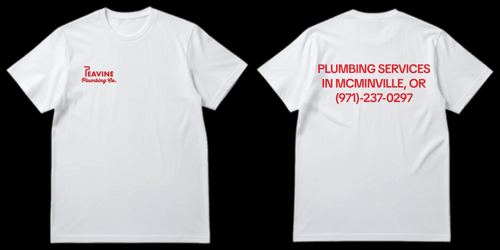 Peavine Plumbing Co. branded team shirts